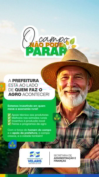 PREFEITURA INFORME COMUNICADO PAVIMENTAÇÃO PRAÇA SAÚDE CAMPO RURAL MÁQUINAS VAGAS AVISO PSD EDITÁVEL