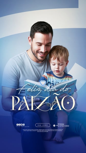 DIA DOS PAIS AGOSTO PAI - FLYER SOCIAL MEDIA PSD EDITÁVEL