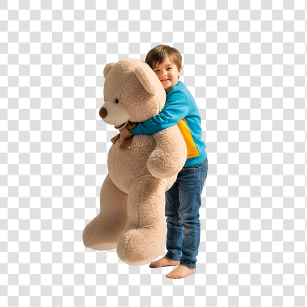 CRIANÇA DANDO UM ABRAÇO DE URSO NO URSO DE PELÚCIA 2