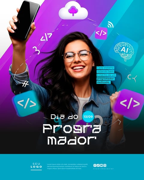 DIA DO PROGRAMADOR 13 DE SETEMBRO SOCIAL MEDIA PSD EDITÁVEL 3