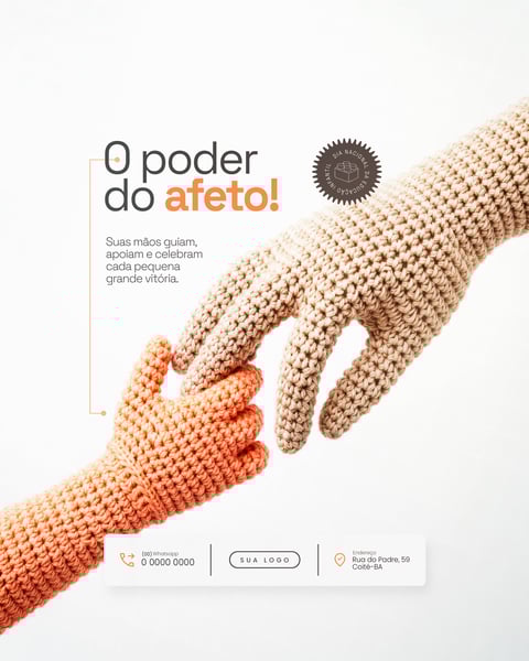 O PODER DO AFETO DIA NACIONAL DA EDUCAÇÃO INFANTIL SOCIAL MEDIA PSD EDITÁVEL