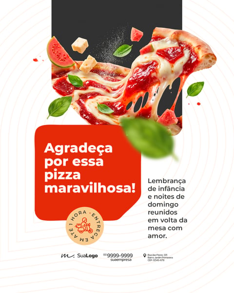Template de Post para Redes Sociais Pizza Romeu e Julieta Doce PSD Editável