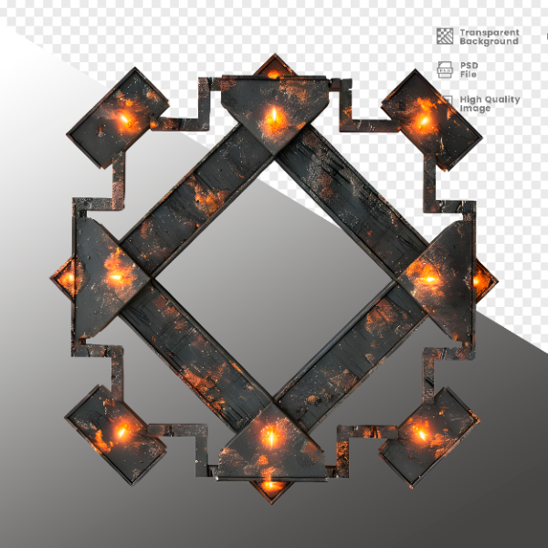 ELEMENTE DE FERRO COM LUZ - ELEMENTO 3D PARA COMPOSIÇÃO - IRON