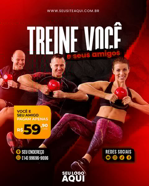 POST - ACADEMIA - TREINE VOCÊ E SEUS AMIGOS!