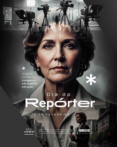 DIA DO REPÓRTER 16 DE FEVEREIRO SOCIAL MEDIA PSD EDITÁVEL 5
