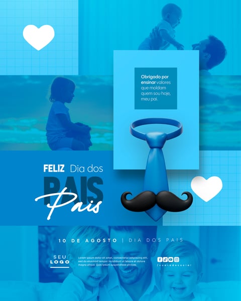 DIA DOS PAIS AGOSTO SOCIAL MEDIA POST EDITÁVEL FEED