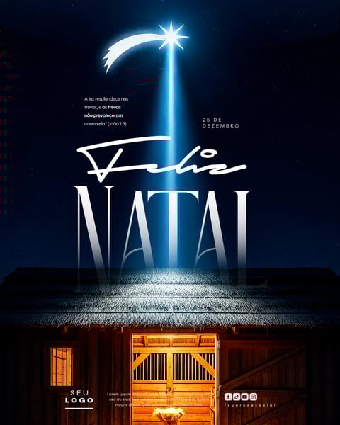 FELIZ NATAL CRISTÃO RELIGIOSO 25 DE DEZEMBRO SOCIAL MEDIA PSD EDITÁVEL 7