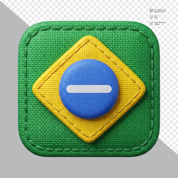 ELEMENTO 3D PARA COMPOSIÇÃO BRASIL PNG 017