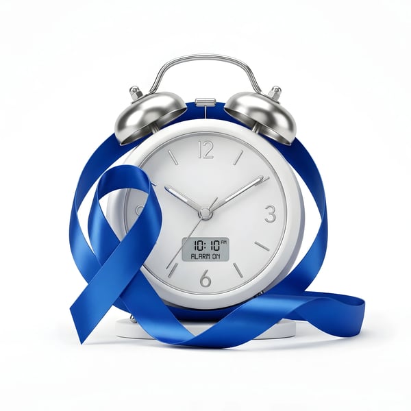 ALARM CLOCK WRAPPED BLUE AWARENESS RIBBON