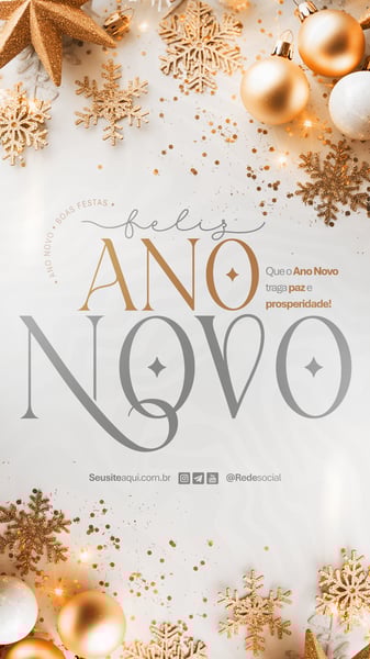 FELIZ ANO NOVO REVEILLON BOAS FESTAS SOCIAL MEDIA PSD EDITÁVEL