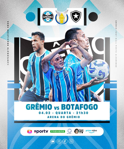 FLYER ESPORTIVO FUTEBOL CAMPEONATO BRASILEIRO GRÊMIO