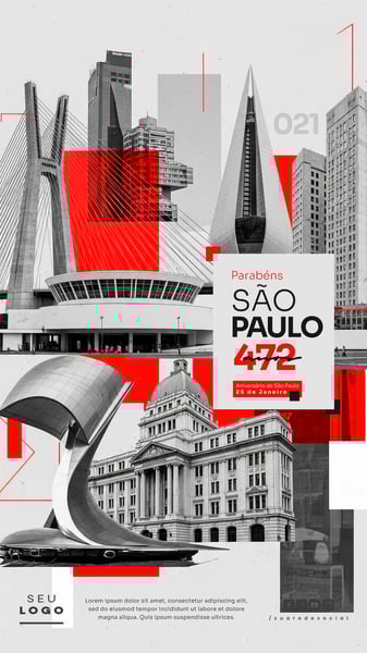 ANIVERSÁRIO SÃO PAULO 25 DE JANEIRO 472 ANOS STORY SOCIAL MEDIA PSD EDITÁVEL 1
