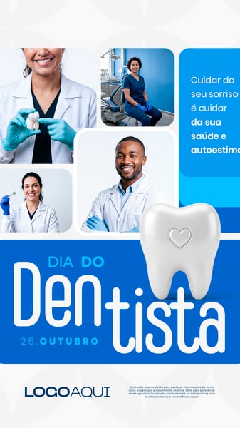 DIA DO DENTISTA 25 OUTUBRO DENTE SOCIAL MEDIA FLYER PSD EDITÁVEL STORY