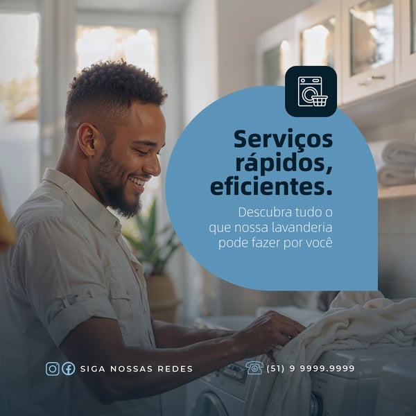 HYN LAVANDERIA SERVIÇOS RÁPIDOS FEED PSD EDITÁVEL
