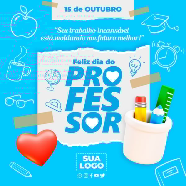 DIA DO PROFESSOR SOCIAL MEDIA PSD EDITÁVEL
