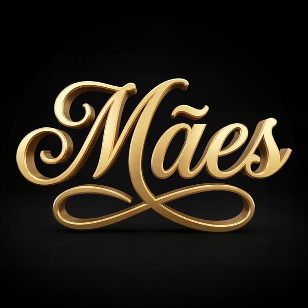 SELO 3D DIA DAS MÃES TIPOGRAFIA DOURADO 07