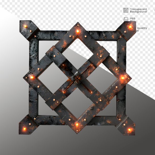 ELEMENTE DE FERRO COM LUZ - ELEMENTO 3D PARA COMPOSIÇÃO - IRON