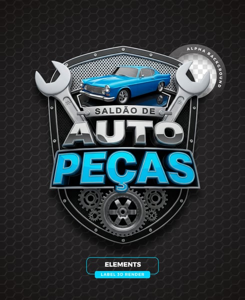 ELEMENTO 3D PARA COMPOSIÇÃO DE ARTES AUTOMOTIVAS MODELO 08