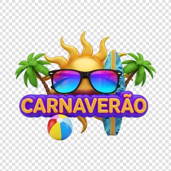 SELO 3D CARNAVAL COM SOL 3D E RAYBAN CARNAVERÃO 12