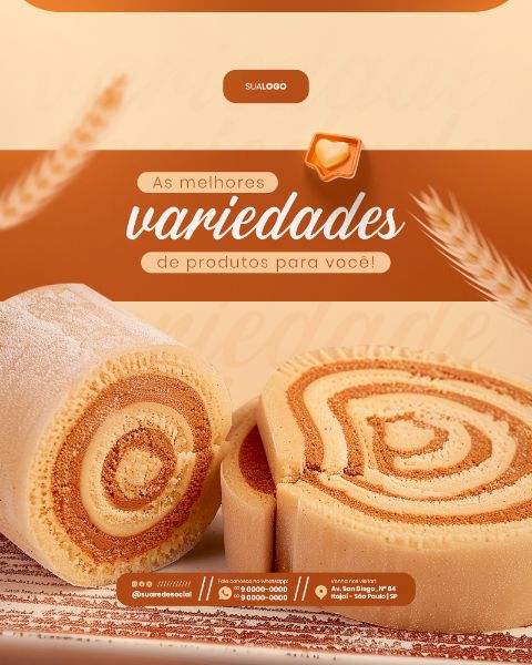 VARIEDADES DE PRODUTOS PANIFICADORA SOCIAL MEDIA FEED VERTICAL