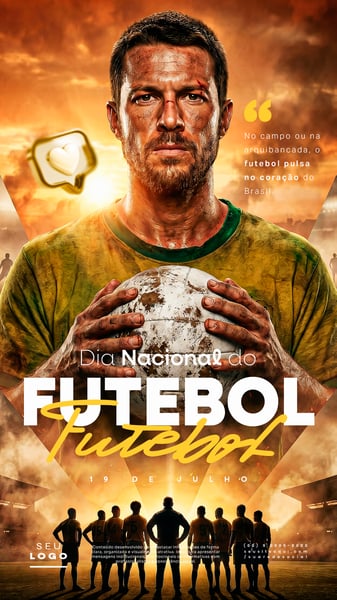 DIA NACIONAL DO FUTEBOL 19 DE JULHO STORY SOCIAL MEDIA PSD EDITÁVEL 1