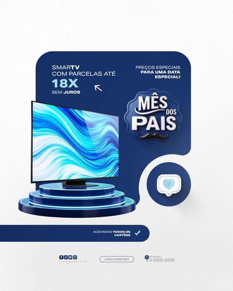 Oferta Dia dos Pais Vendas Banner Promocional Social Media PSD Editável 1