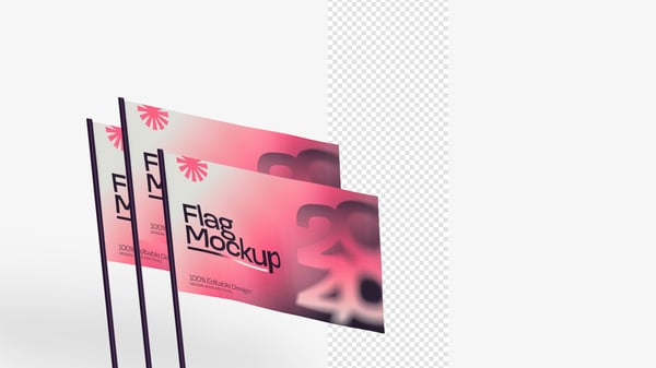MOCKUP BANDEIRA 3D REALISTA FLAG POLÍTICA ADEsIVO PSD EDITÁVEL 37