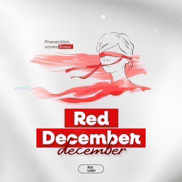 RED DECEMBER MÊS DE LUTA E CONSCIENTIZAÇÃO CONTRA AIDS, HIV E OUTROS STIS SOCIAL MEDIA EDITÁVEL PSD