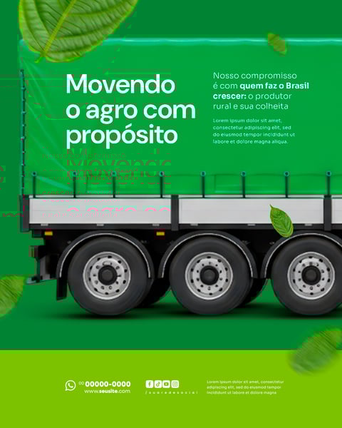 TRANSPORTADORA DE GRÃOS SOCIAL MEDIA PSD EDITÁVEL 7