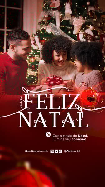 FELIZ NATAL 25 DE DEZEMBRO SOCIAL MEDIA PSD EDITÁVEL