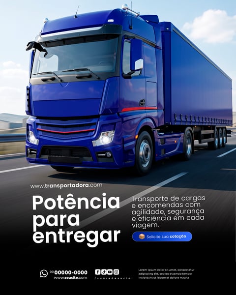 TRANSPORTADORA SOCIAL MEDIA PSD EDITÁVEL 10