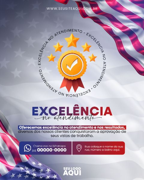 FEED VERTICAL - VISTO AMERICANO | INTERCÂMBIO | PSD EDITÁVEL