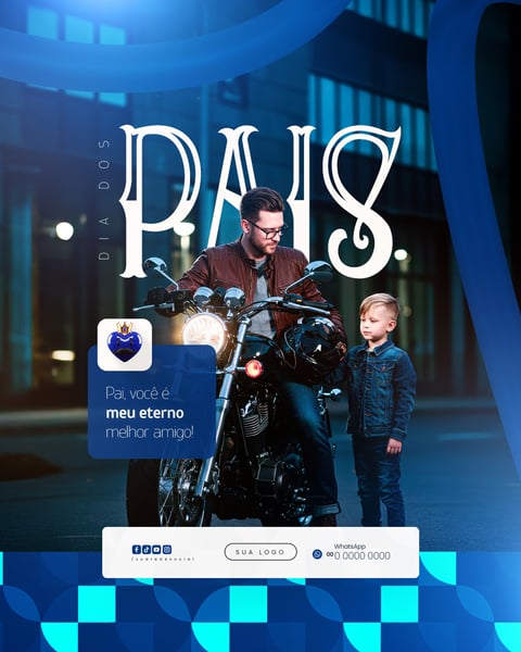Feliz dia dos Pais 10 de Agosto Social Media Feed PSD Editável 8