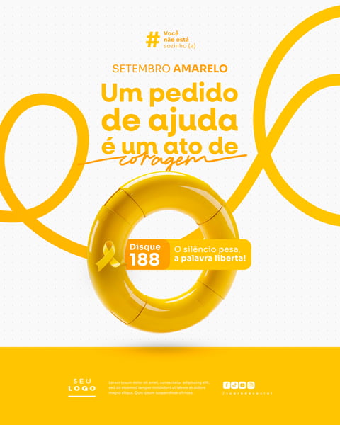 SETEMBRO AMARELO CAMPANHA DE PREVENÇÃO AO SUICÍDIO SOCIAL MEDIA PSD EDITÁVEL 5