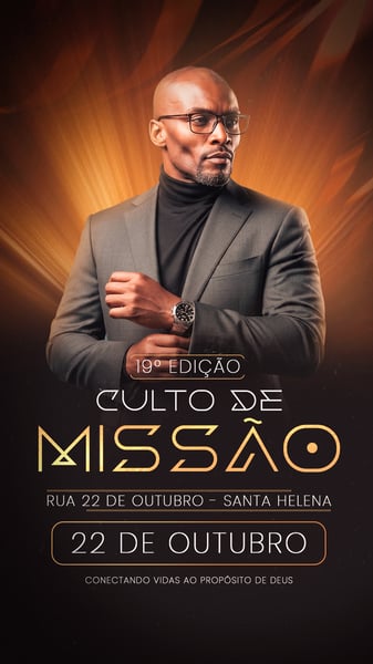 FLYER EVENTO DE IGREJA CULTO DE MISSÃO STORY PSD EDITÁVEL