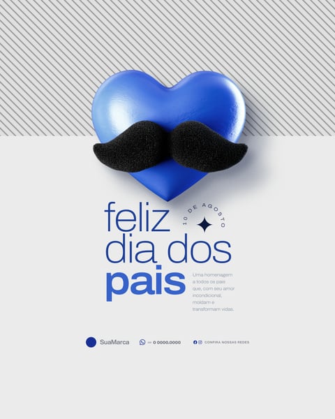 DIA DOS PAIS 10 DE AGOSTO SOCIAL MEDIA PSD EDITÁVEL