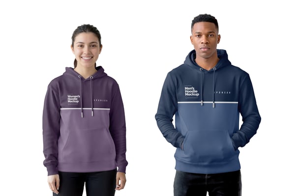 DOIS MODELOS DE MOLETOM PSD EDITÁVEL MOCKUP