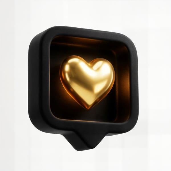 ELEMENTO 3D ÍCONE COM CORAÇÃO DOURADO 09