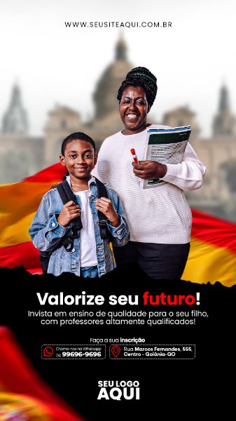 STORY - AULAS DE ESPANHOL | IDIOMAS | ESCOLA | SOCIAL MEDIA | PSD EDITÁVEL
