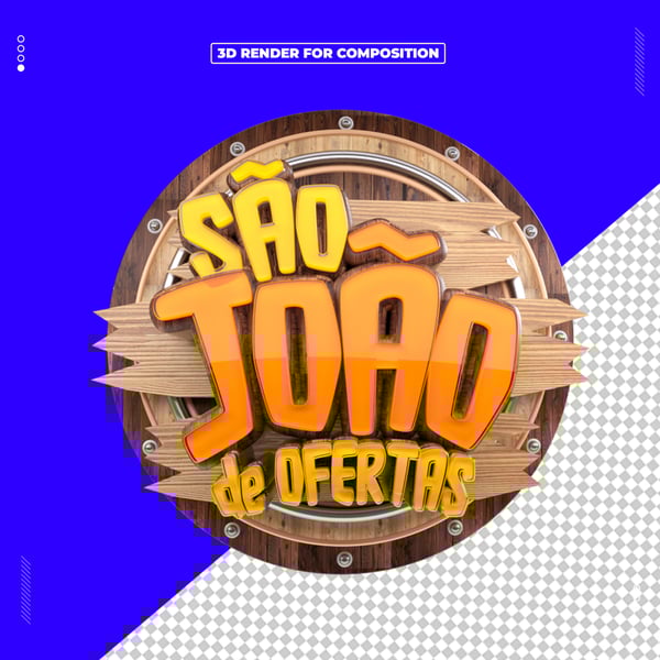 SELO 3D FESTA JUNINA  SÃO JOÃO DE OFERTAS