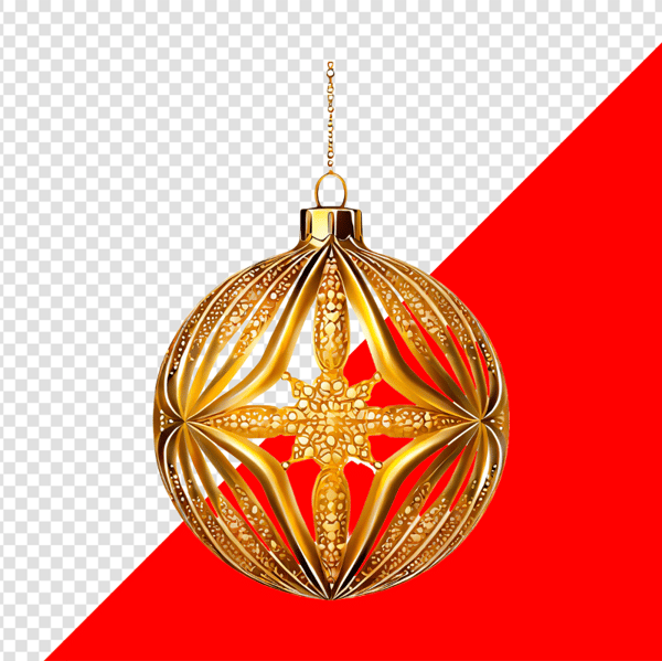 ENFEITE NATALINO BOLA GOLD DOURADO PARA COMPOSIÇÃO PNG TRANSPARENTE SEM FUNDO