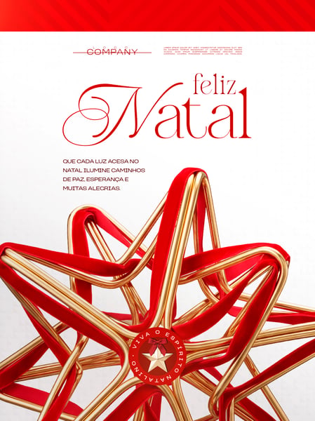 FELIZ NATAL BANNER VERMELHO DOURADO SOCIAL MEDIA FLYER PSD EDITÁVEL