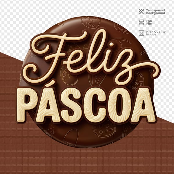 SELO 3D PARA PÁSCOA PSD EDITÁVEL