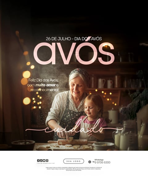 26 DE JULHO - DIA DOS AVÓS FLYER SOCIAL MEDIA PSD EDITÁVEL