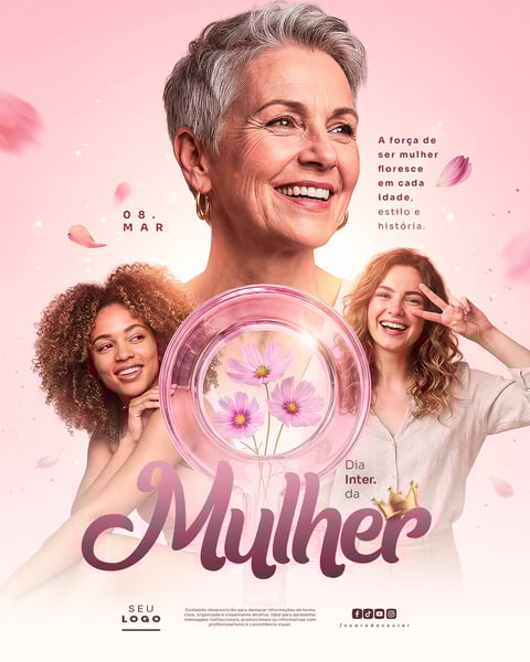 DIA INTERNACIONAL DA MULHER 08 DE MARÇO SOCIAL MEDIA PSD EDITÁVEL 10