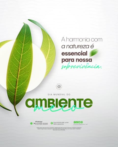 05 DE JUNHO - DIA MUNDIAL DO MEIO AMBIENTE SOCIAL MEDIA PSD EDITÁVEL