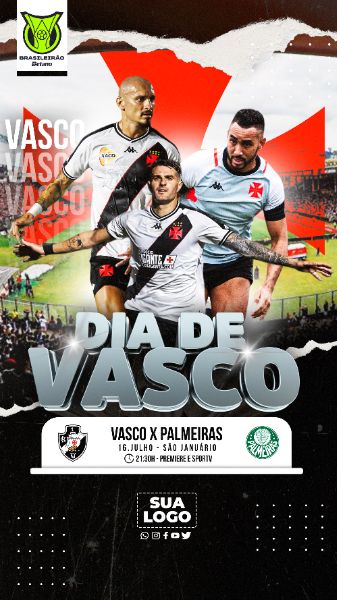 FLYER ESPORTIVO BRASILEIRÃO DIA DE VASCO STORIES