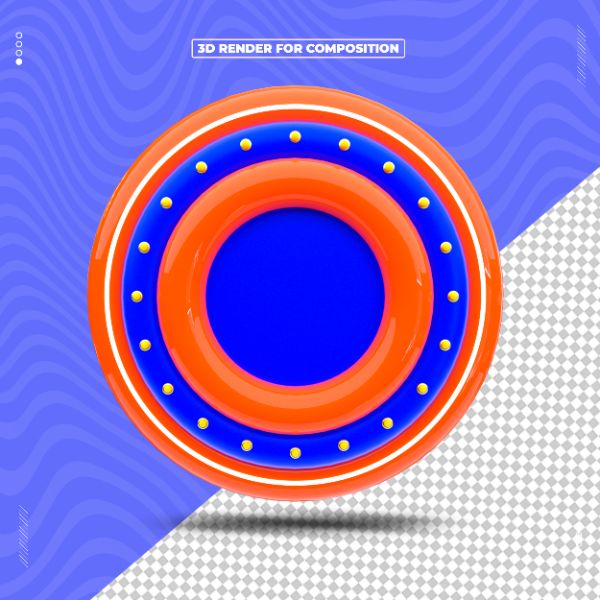 CÍRCULO AZUL LARANJA 3D PARA COMPOSIÇÃO