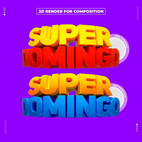 SELO 3D SUPER DOMINGO PARA COMPOSIÇÃO
