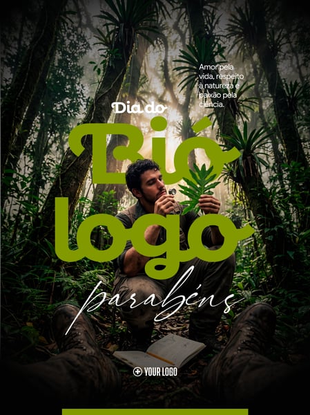 DIA DO BIÓLOGO NATUREZA CIÊNCIA SOCIAL MEDIA FLYER PSD EDITÁVEL